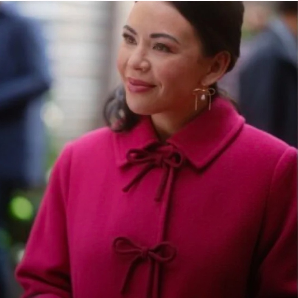 Kate Spade Bow Detail Wool Coat featured in Hallmark Movie!